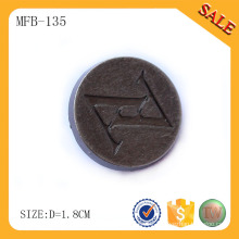 MFB135 High quality news fashion jeans button,brand logo engraved metal shank button custom